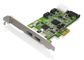 Transcend, Řadič USB 3.0 & SATA III / 2 externí USB 3.0 Porty / 2 interní SATA 6Gb/s Porty / Low-Profile