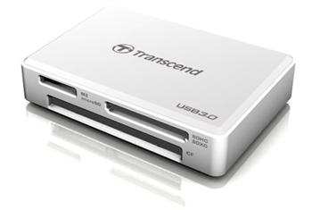 Transcend USB 3.0 card reader, white - SD/SDHC/SDXC/MS/CF