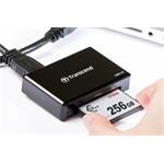 Transcend USB 3.0 čtečka paměťových karet, černá CFast 2.0/CFast 1.1/CFast 1.0