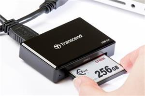 Transcend USB 3.0 čtečka paměťových karet, černá  CFast 2.0/CFast 1.1/CFast 1.0