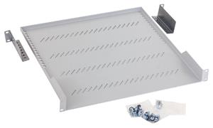 Triton Polička s perforáciou 1U/450mm, nosnosť 40kg, sivá