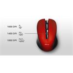 Trust Mydo, bezdrôtová myš, Silent Click Wireless Mouse, červená