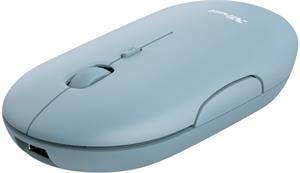 Trust Puck, bezdrôtová myš, USB prijímač, Bluetooth, Modrá