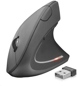 Trust Verto, bezdrôtová ergonomická  myš, čierna
