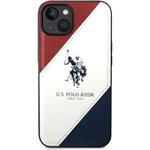 U.S. Polo PU Leather Double Horse zadný kryt pre iPhone 14 Plus, červený /biely /navy