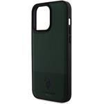 U.S. Polo PU Leather Mesh Pattern Double Horse kryt pre iPhone 15 Pro Max, zelený