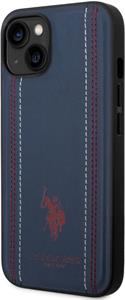 U.S. Polo PU Leather Stitched Lines zadný kryt pre iPhone 14 Plus, navy, (rozbalené)