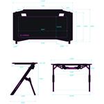 Ultradesk herný stôl ACTION v2, 113x61x77 cm, s XXL podložkou pod myš, držiak slúchadiel aj nápojov