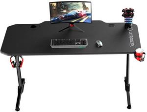 Ultradesk herný stôl FRAG - Čierny, 140x66 cm, 76 cm, s XXL podložkou pod myš, s ultradesk BEAM, držiak slúchadiel