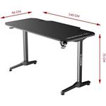 Ultradesk Herný stôl FRAG, Graphite, 140x66 cm, 76 cm
