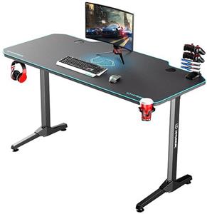 Ultradesk Herný stôl FRAG - Modrý, 140x66 cm, 76 cm, s XXL podložkou pod myš, s ultradesk BEAM, držiak slúchadiel