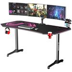 Ultradesk herný stôl Frag XXL, 160x75 cm,75 cm, s celoplošnou XXL podložkou, držiak nápojov a slúchadiel, ružový