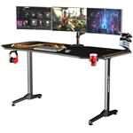 Ultradesk herný stôl Frag XXL, 160x75 cm,75 cm, s celoplošnou XXL podložkou, držiak nápojov a slúchadiel, zlatá