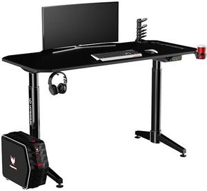 Ultradesk herný stôl Level Black, 140x66cm, 72-124cm, Čierny