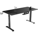Ultradesk herný stôl Momentum, 152,5x70 cm, 75,5 cm, s XXL podložkou pod myš, držiak slúchadiel, nápojov, mobilu, čierny