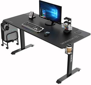 Ultradesk herný stôl Momentum, 152,5x70 cm, 75,5 cm, s XXL podložkou pod myš, držiak slúchadiel, nápojov, mobilu, čierny