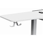 Ultradesk herný stôl WINGER, 111x155x60 cm, 75-122 cm, Biely
