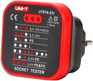 Uni-T UT07A-EU, tester zásuviek