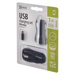 USB adaptér do auta 2.1A, micro USB kábel