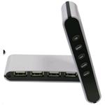 USB HUB 4-port s podsvietením, budíkom a časovačom, biely