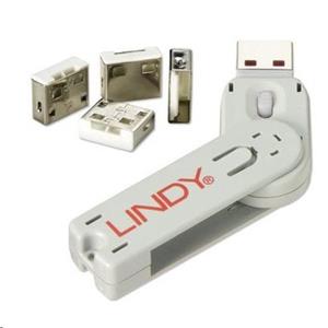 USB Port Blocker s kľúčom, 4x biely