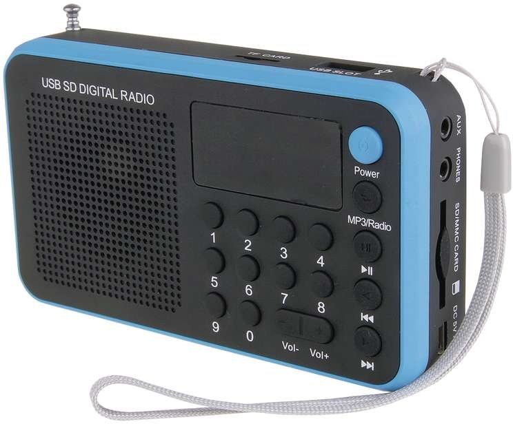 USB rádio Emgo 1505W s batériou modré