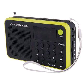 USB rádio Emgo 1505W s batériou, žlté