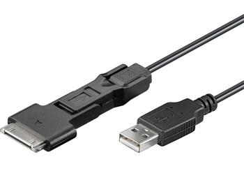 USB2.0A-miniUSB+microUSB+Apple 3v1 kábel M/M+M+M, 1.0m, prepojovací