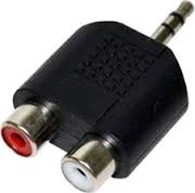 Vakoss Adapter audio minijack 3,5mm stereo -> 2x RCA F TC-A101K black