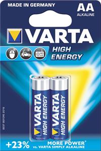 Varta HighEnergy, alkalická batéria LR6 (AA) 2 ks, blister