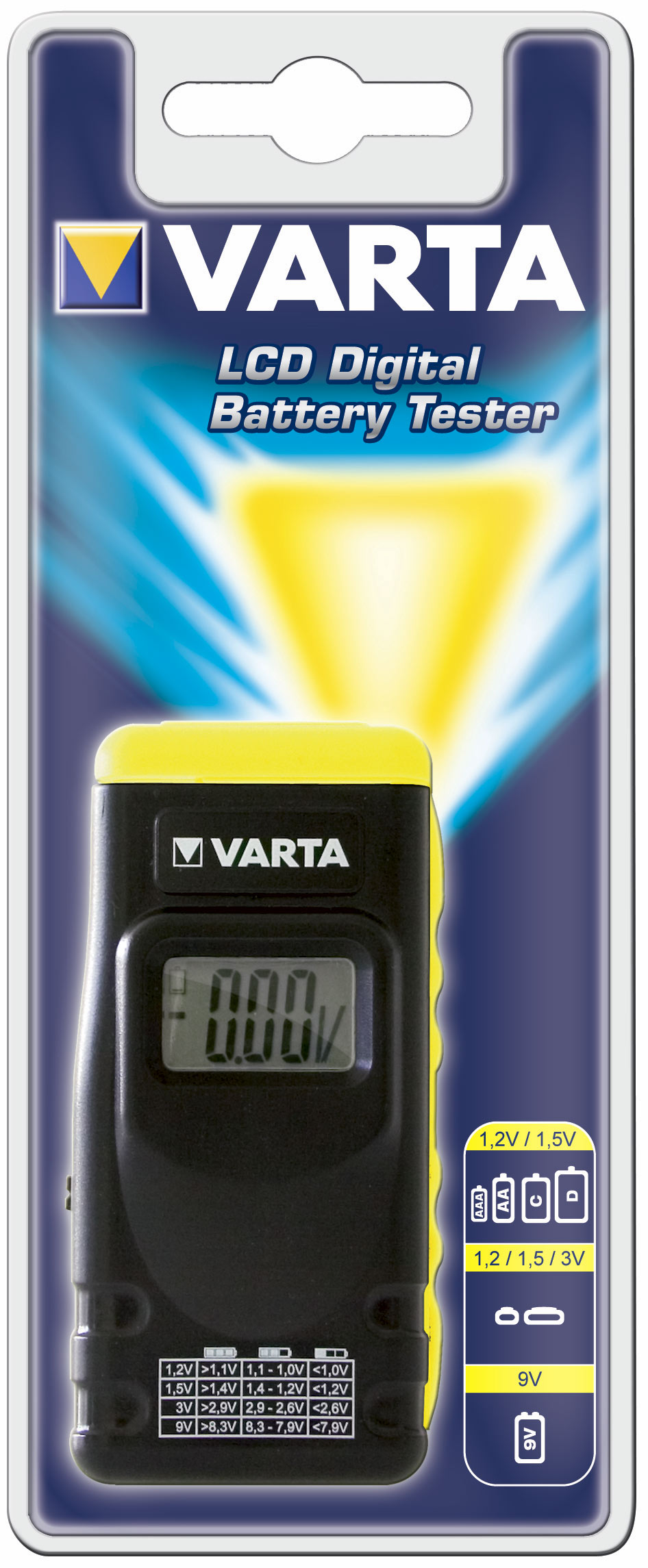 Varta LCD digitálny tester batérií
