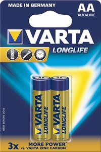 Varta LongLife, alkalická batéria LR06 (AA) 4 ks, blister