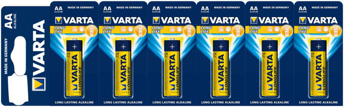 Varta LongLife, alkalická batéria LR06 (AA) 6 ks, blister