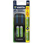 Varta Pocket Charger + 4xAA 2100mAh a 2xAAA 800mAh R2U, nabíjačka batérií