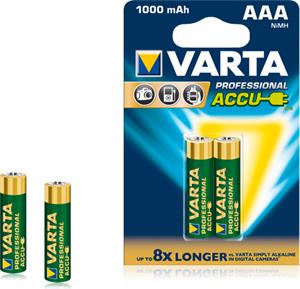 Varta Professional Accu R2U, nabíjateľná batéria 1000mAh NiMH LR03 (AAA) 2 ks, blister