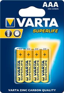 Varta SuperLife, batéria LR03 (AAA) 4 ks, blister