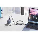 Vention nabíjačka, 2× USB-C, 1× USB-A, 70 W, sivá s káblom USB-C na USB-C, dĺžka 1 m