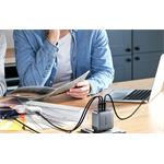 Vention nabíjačka, 3× USB-C, 1× USB-A (100 W/100 W/30 W/30 W), sivá, s káblom USB-C na USB-C, dĺžka 1 m, čierna