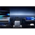 Vention nabíjačka, 3× USB-C, 1× USB-A (100 W/100 W/30 W/30 W), sivá, s káblom USB-C na USB-C, dĺžka 1 m, čierna