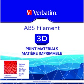 Verbatim 3D filament, ABS, 1,75mm, 1000g, 55013, červená