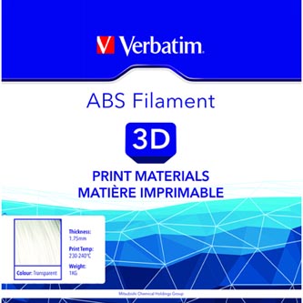 Verbatim 3D filament, ABS, 1,75mm, 1000g, 55015, transparentná