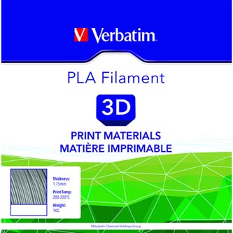 Verbatim 3D filament, PLA, 1,75mm, 1000g, 55275, strieborná