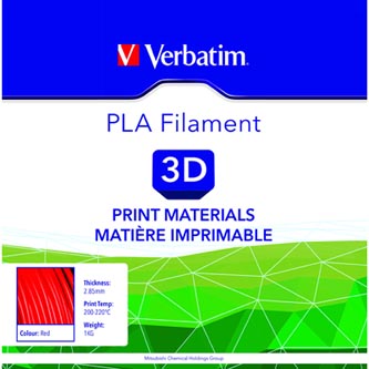Verbatim 3D filament, PLA, 2,85mm, 1000g, 55279, červená