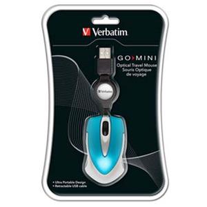 Verbatim 49022, laserová myš, 3tl., 1 koliesko, drôtová (USB), modrá, 1000dpi