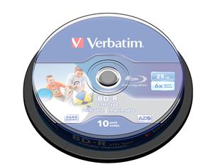 Verbatim BD-R (10-pack) 25GB/6x/spindle/printable