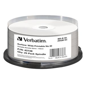 Verbatim BD-R (25-Pack)Spindl/6x/25GB Printable/Non ID