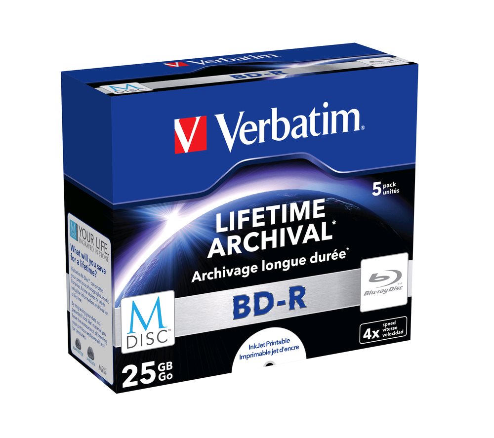 Verbatim BD-R 25GB 4x Printable jewel box, 5ks/pack