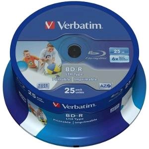 Verbatim BD-R LTH [ spindle 25 | 25GB | 6x| WIDE PRINTABLE NO ID ]