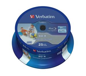 VERBATIM BD-R SL(25-Pack)Spindl/6x/25GB/Prit