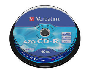 Verbatim CD-R 10 pack 52x/700MB/AZO Crystal